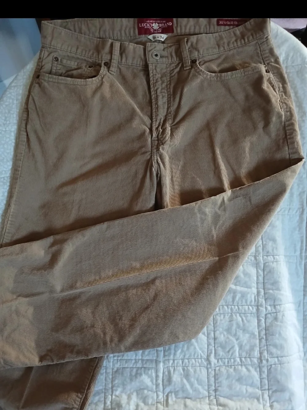 Lucky Brand Men's Corduroy Pants in Tan Sz 36/34